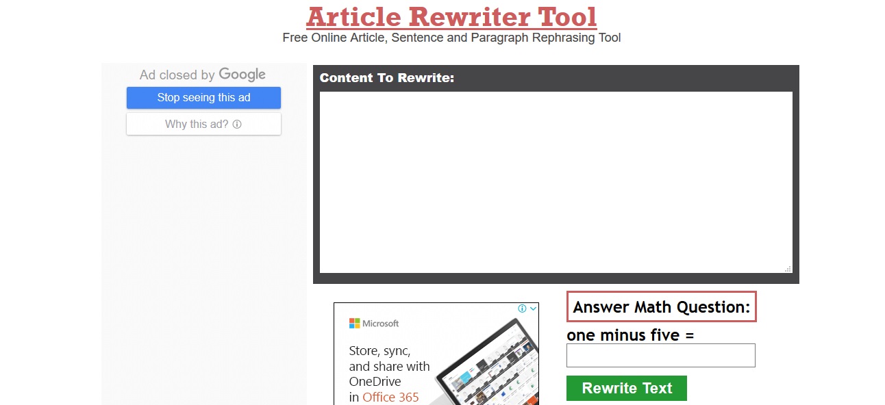 review of articlerewritertool.com