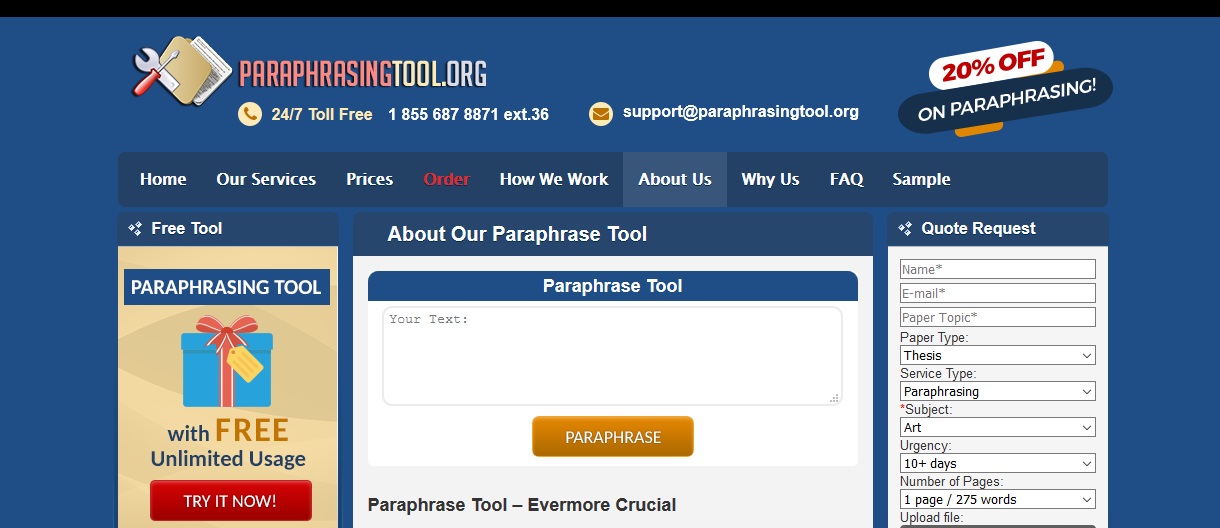 review of paraphrasingtool.org